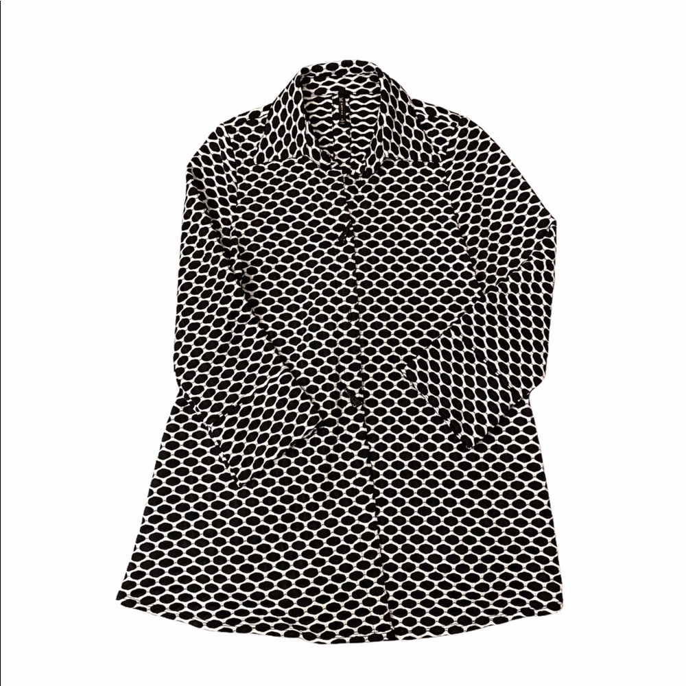 IC by Connie K Black White Puckered Jacket Size L